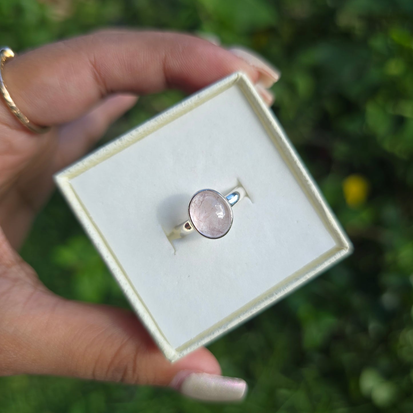 Morganite Gemstone Ring - Size 6