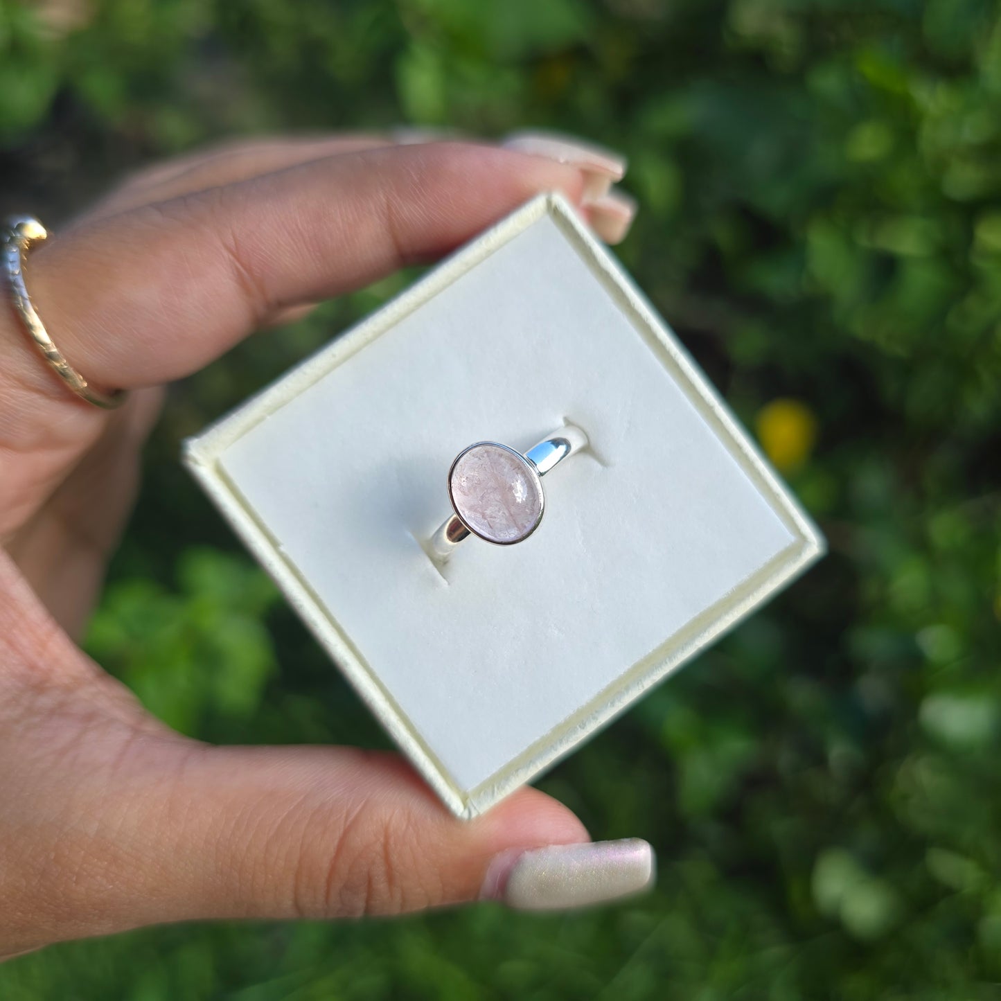Morganite Gemstone Ring - Size 8