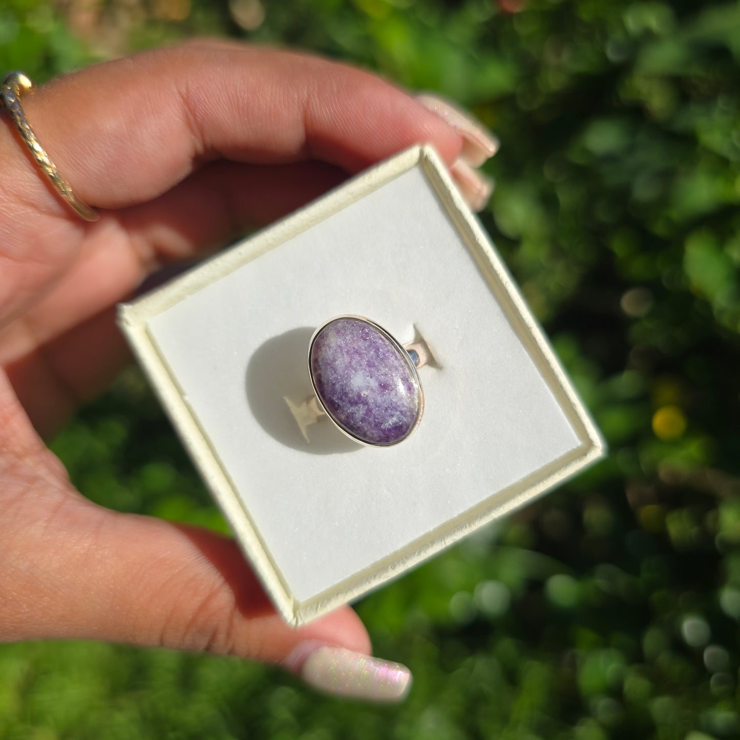 Lepidolite Gemstone Ring - Size 6