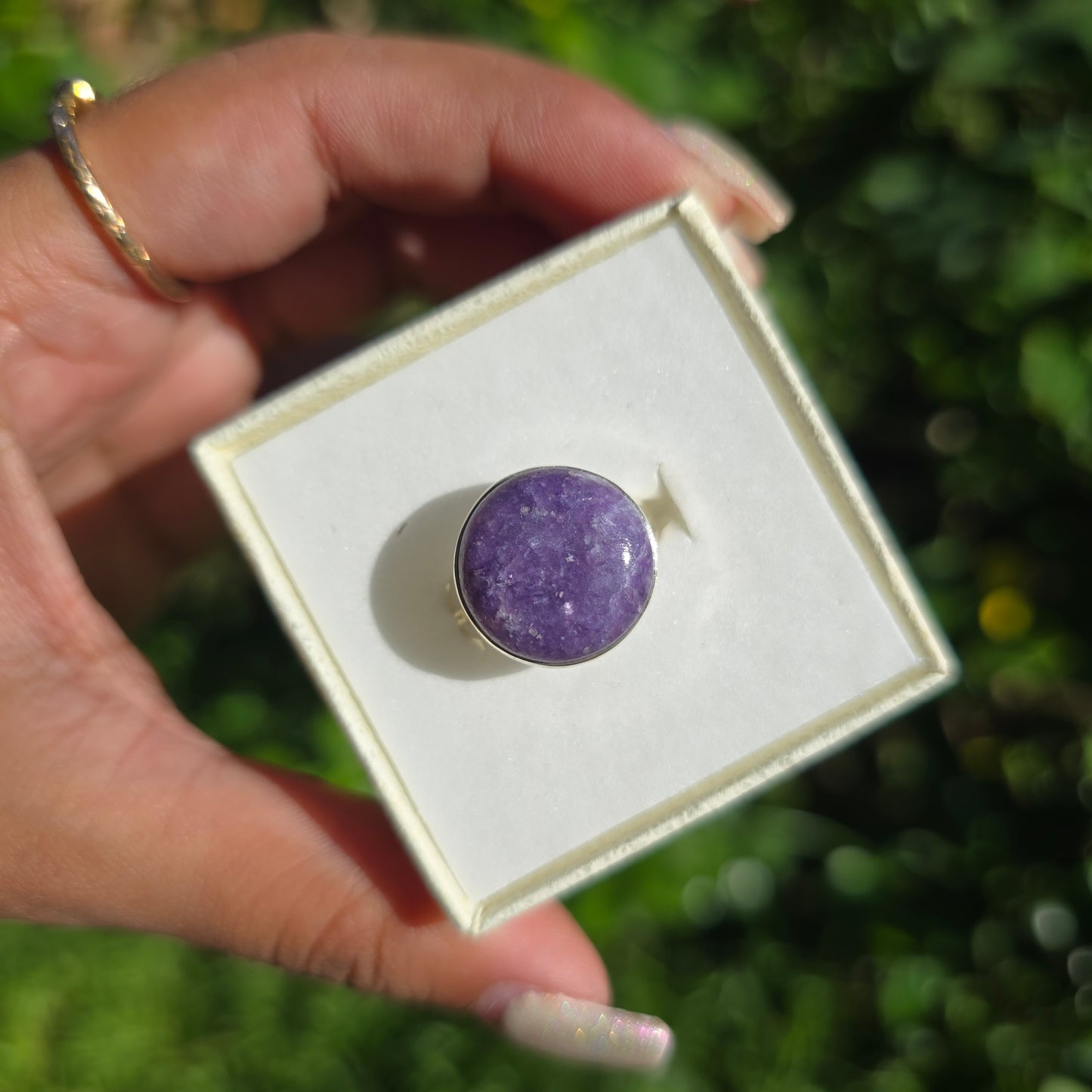 Lepidolite Gemstone Ring - Size 7.5