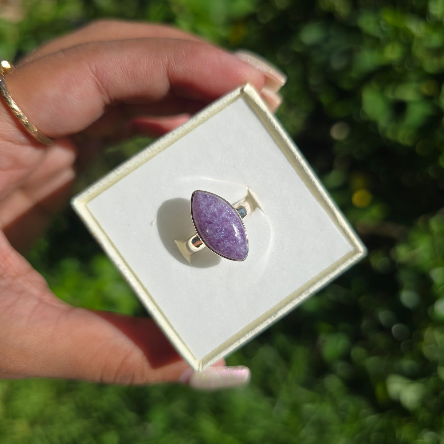 Lepidolite Gemstone Ring - Size 7