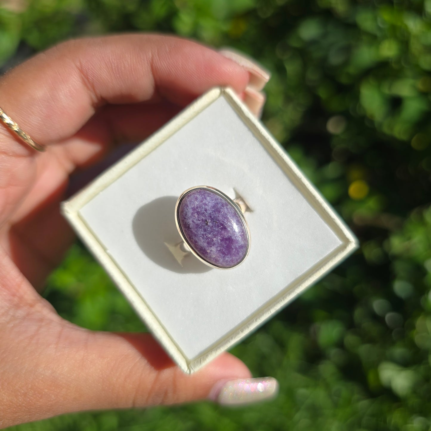 Lepidolite Gemstone Ring - Size 8