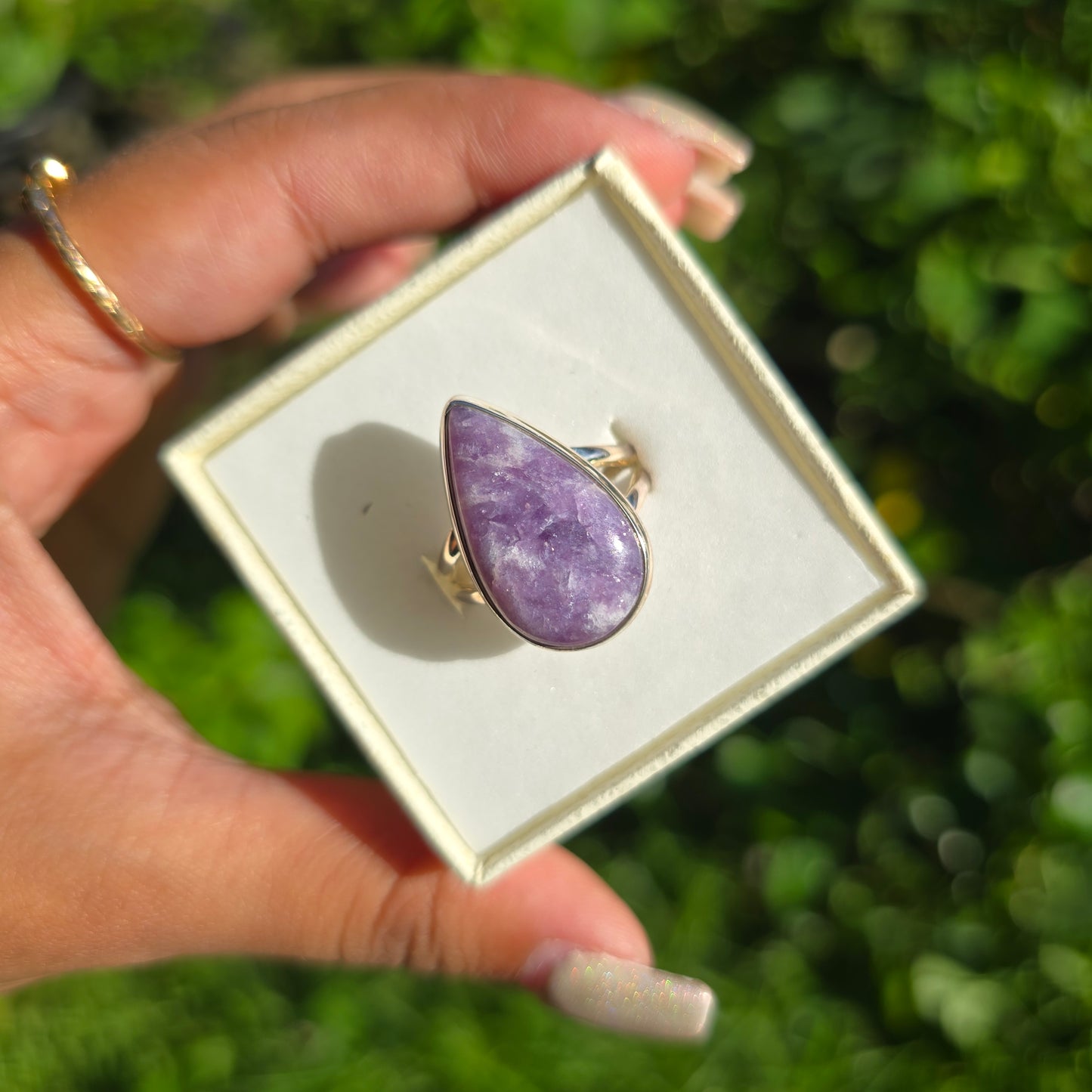 Lepidolite Gemstone Ring - Size 9
