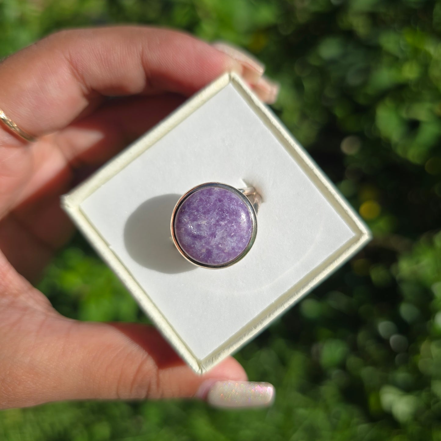 Lepidolite Gemstone Ring - Size 10