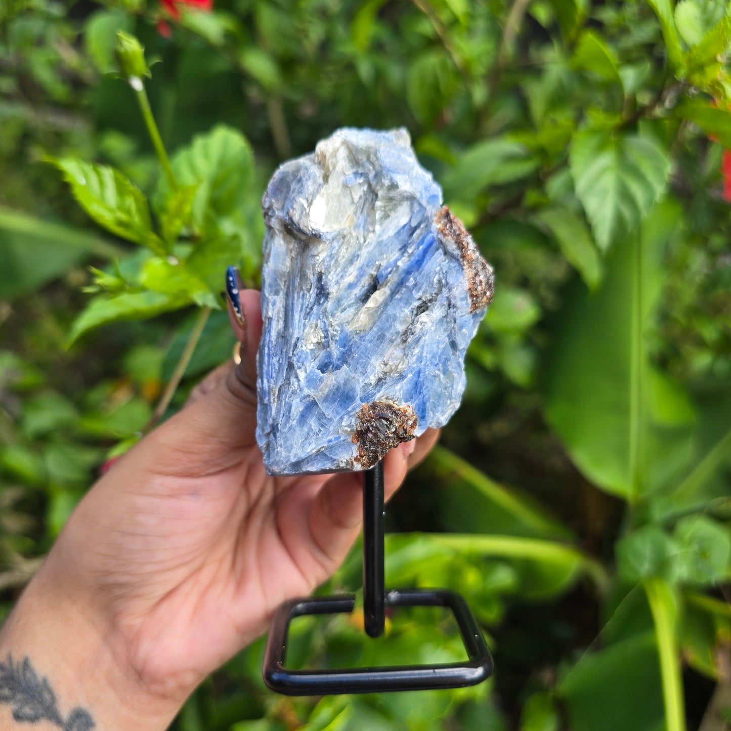 Blue Kyanite on Metal Stand