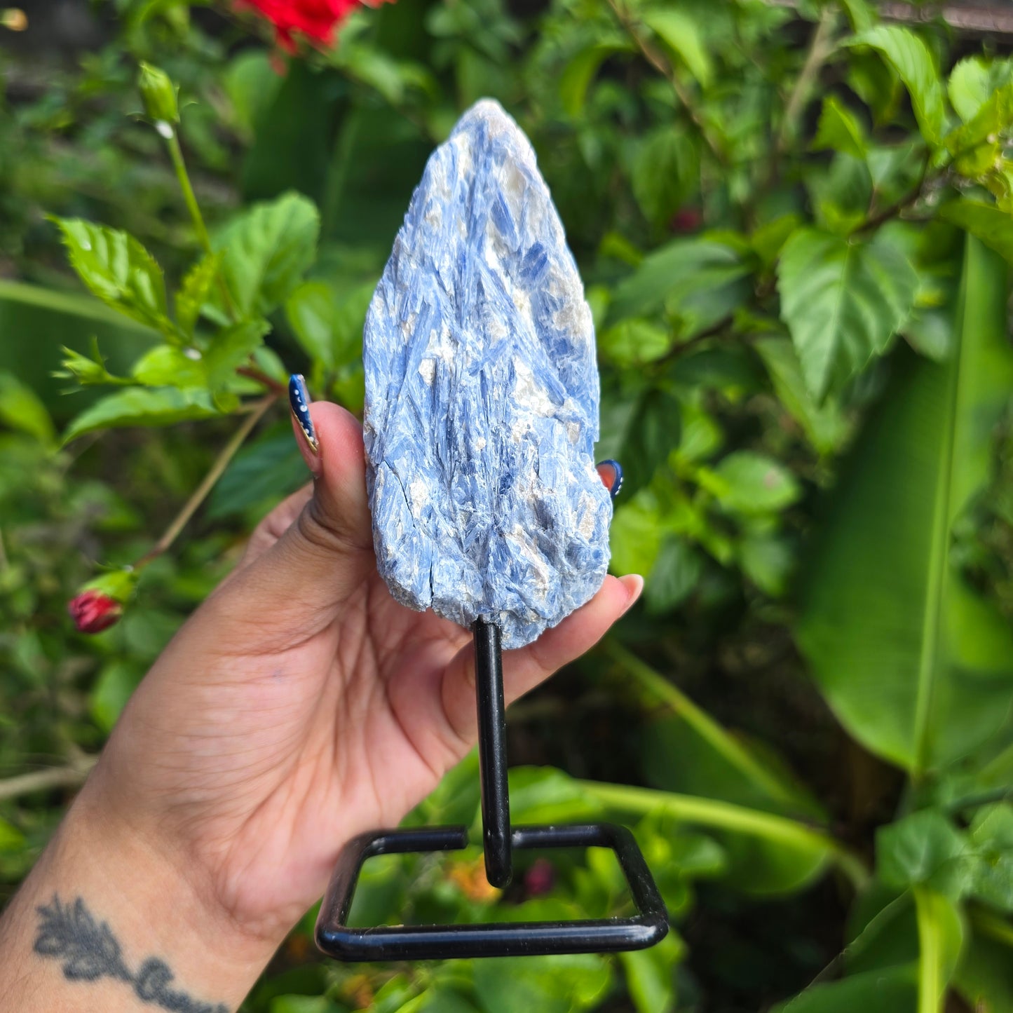 Blue Kyanite on Metal Stand