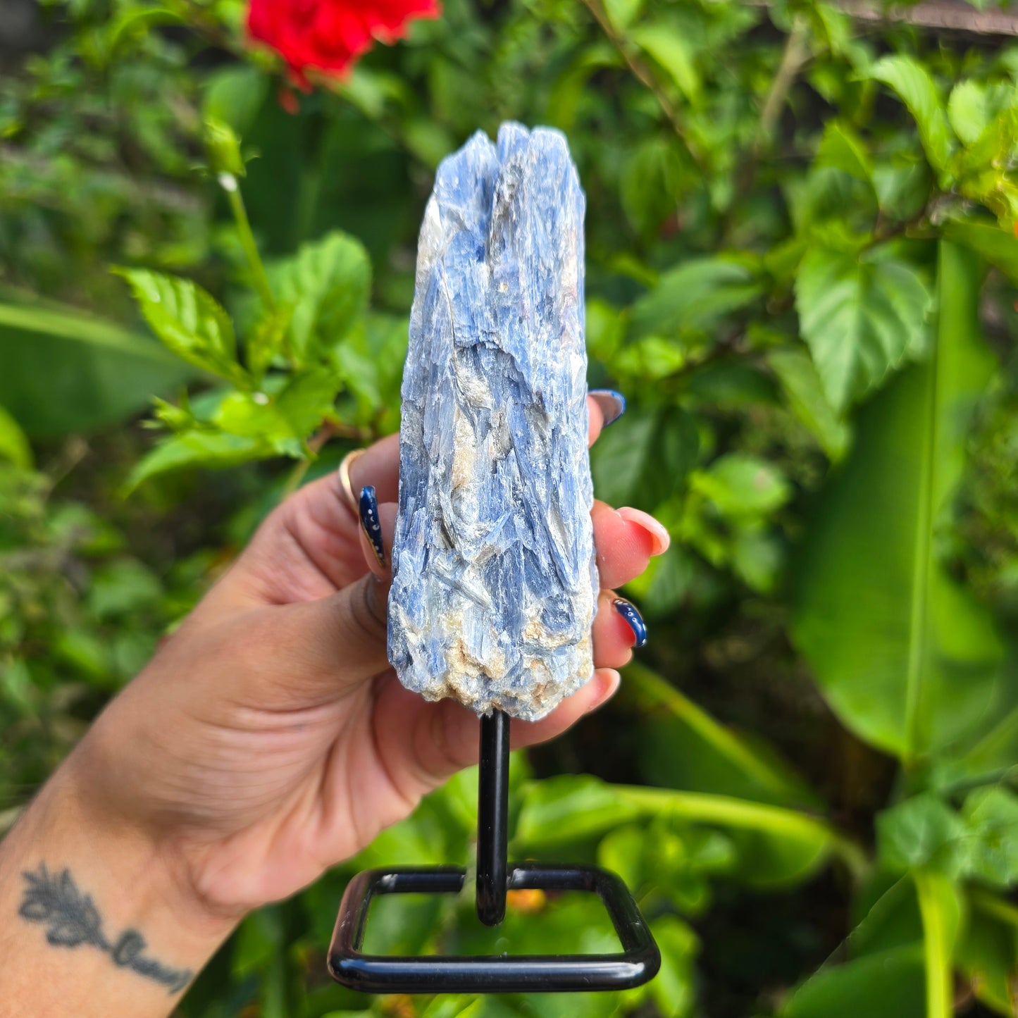 Blue Kyanite on Metal Stand
