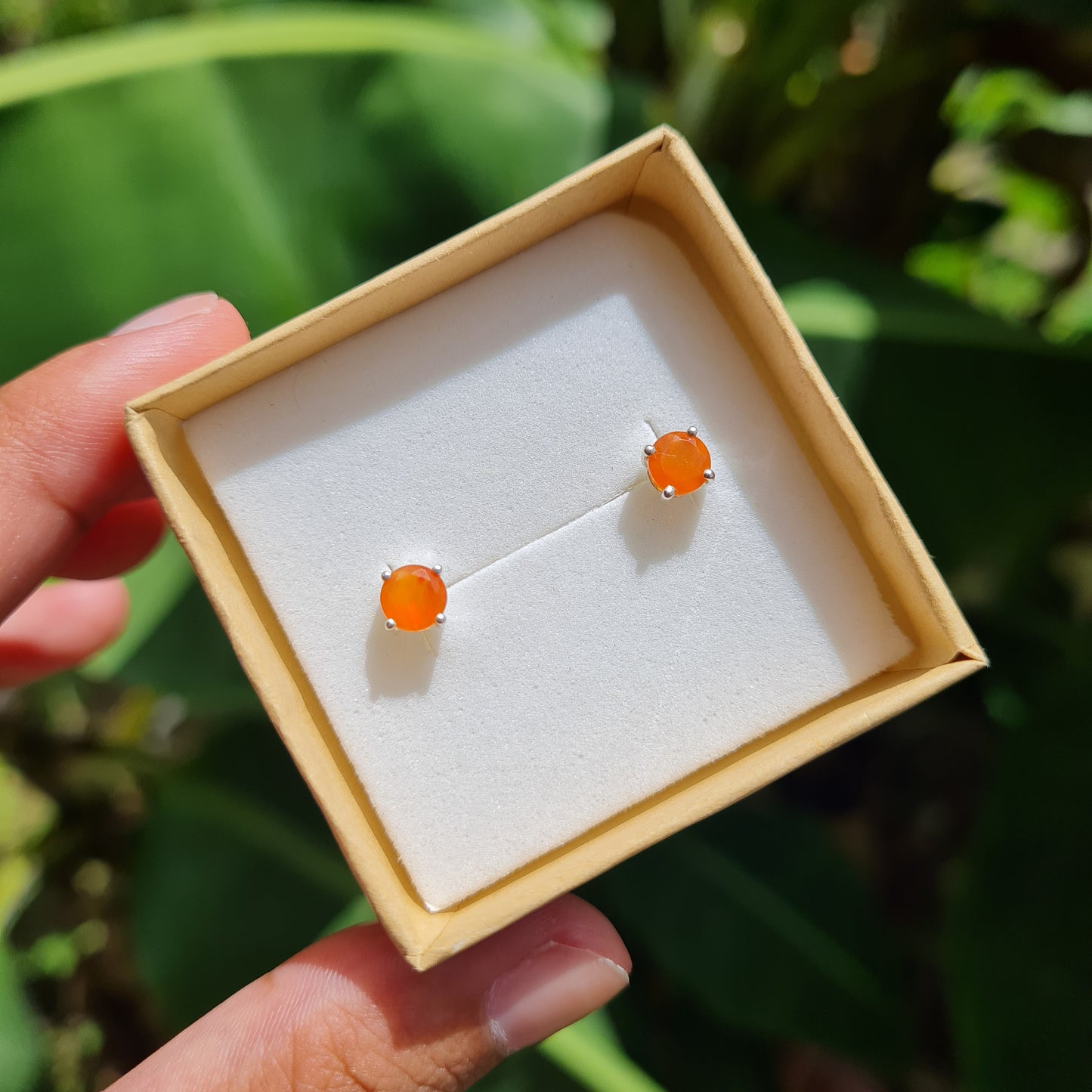 Carnelian Stud Earrings