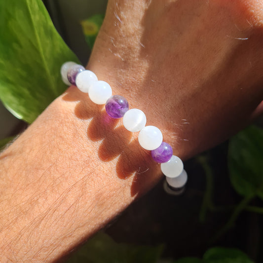 Crown Chakra Gemstone Bracelet (Sahasrara)