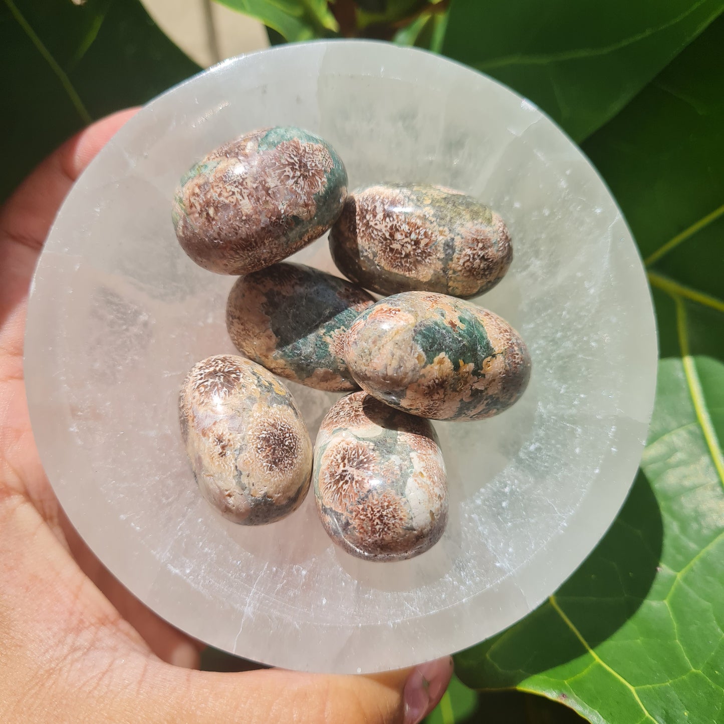 Russian Flower Agate Tumbled Stone