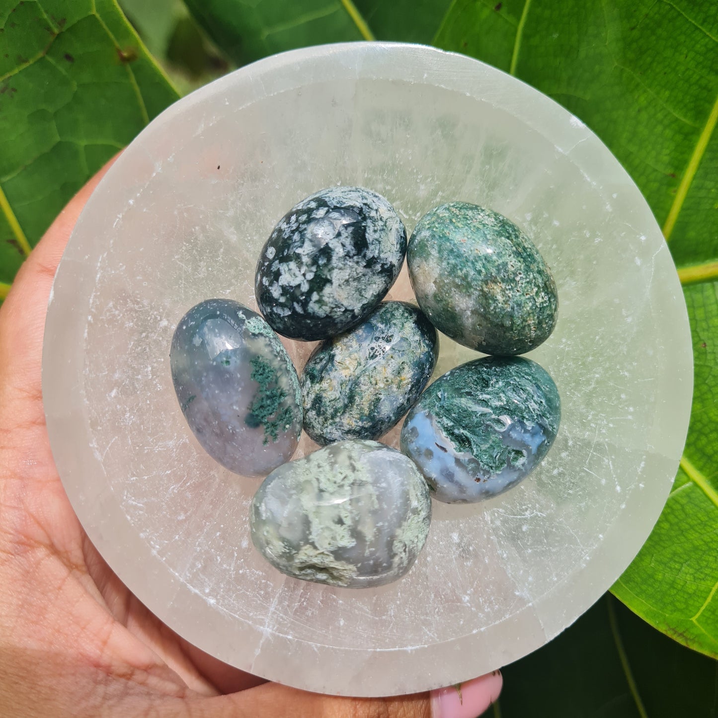 Moss Agate Tumbled Stone