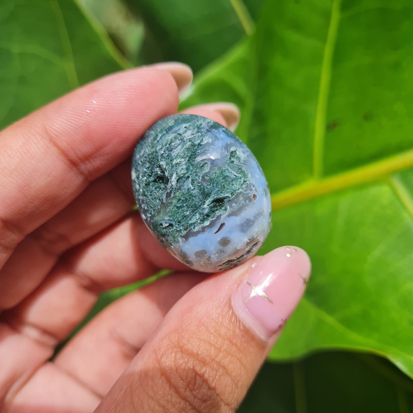 Moss Agate Tumbled Stone