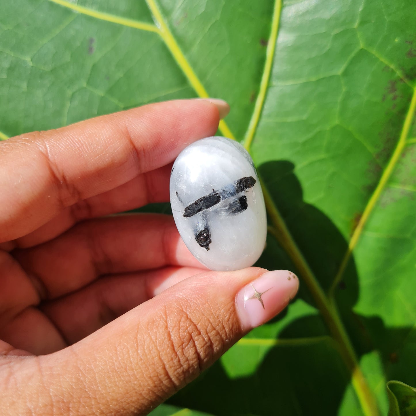 Tourmaline Quartz Tumbled Stone