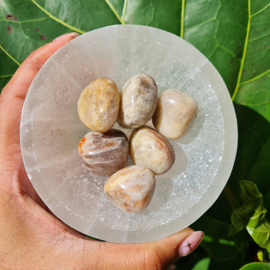 Sunstone Moonstone Tumbled Stone