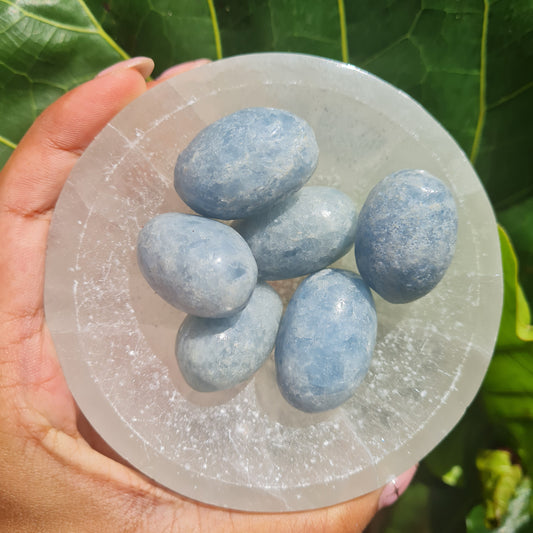 Blue Calcite Tumbled Stone