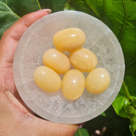 Yellow Calcite Tumbled Stone