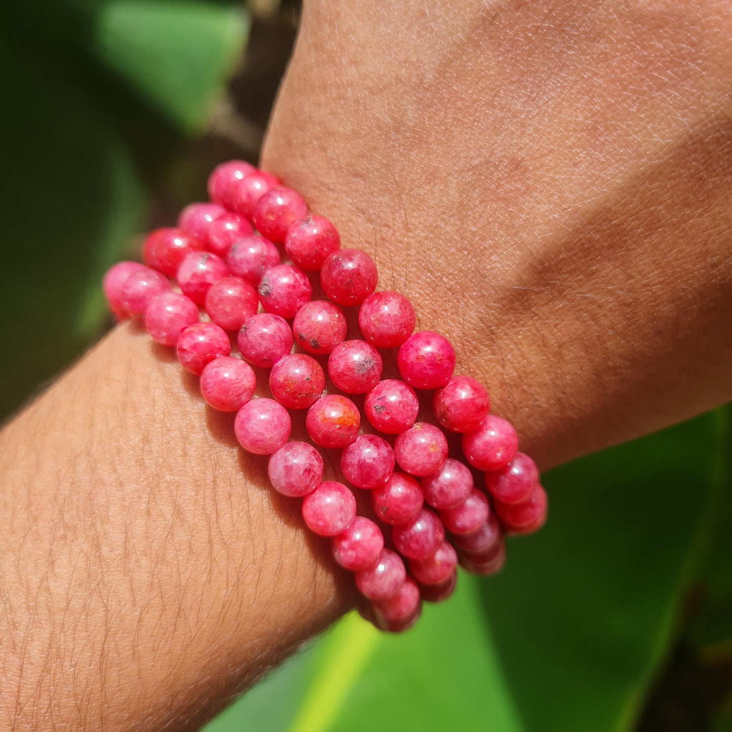 High-Quality Rhodonite Gemstone Bracelet