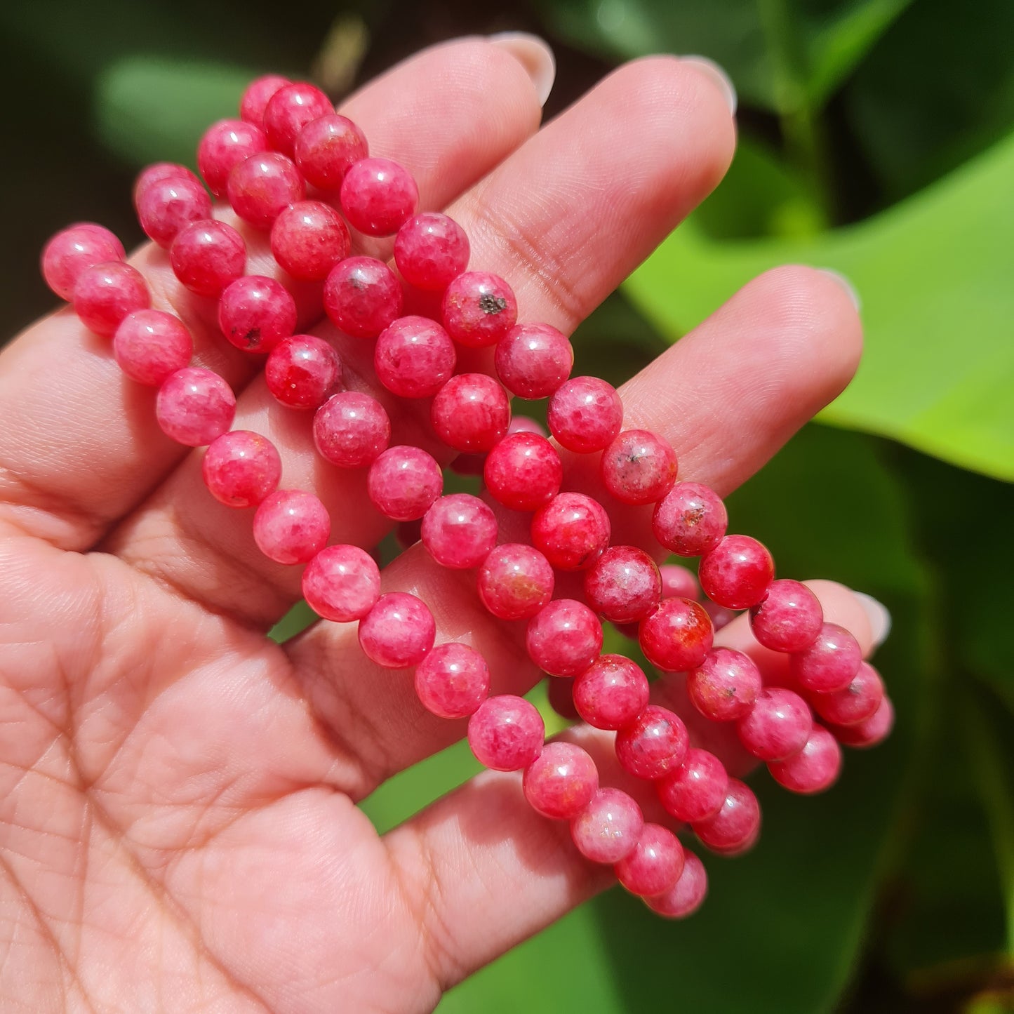 High-Quality Rhodonite Gemstone Bracelet