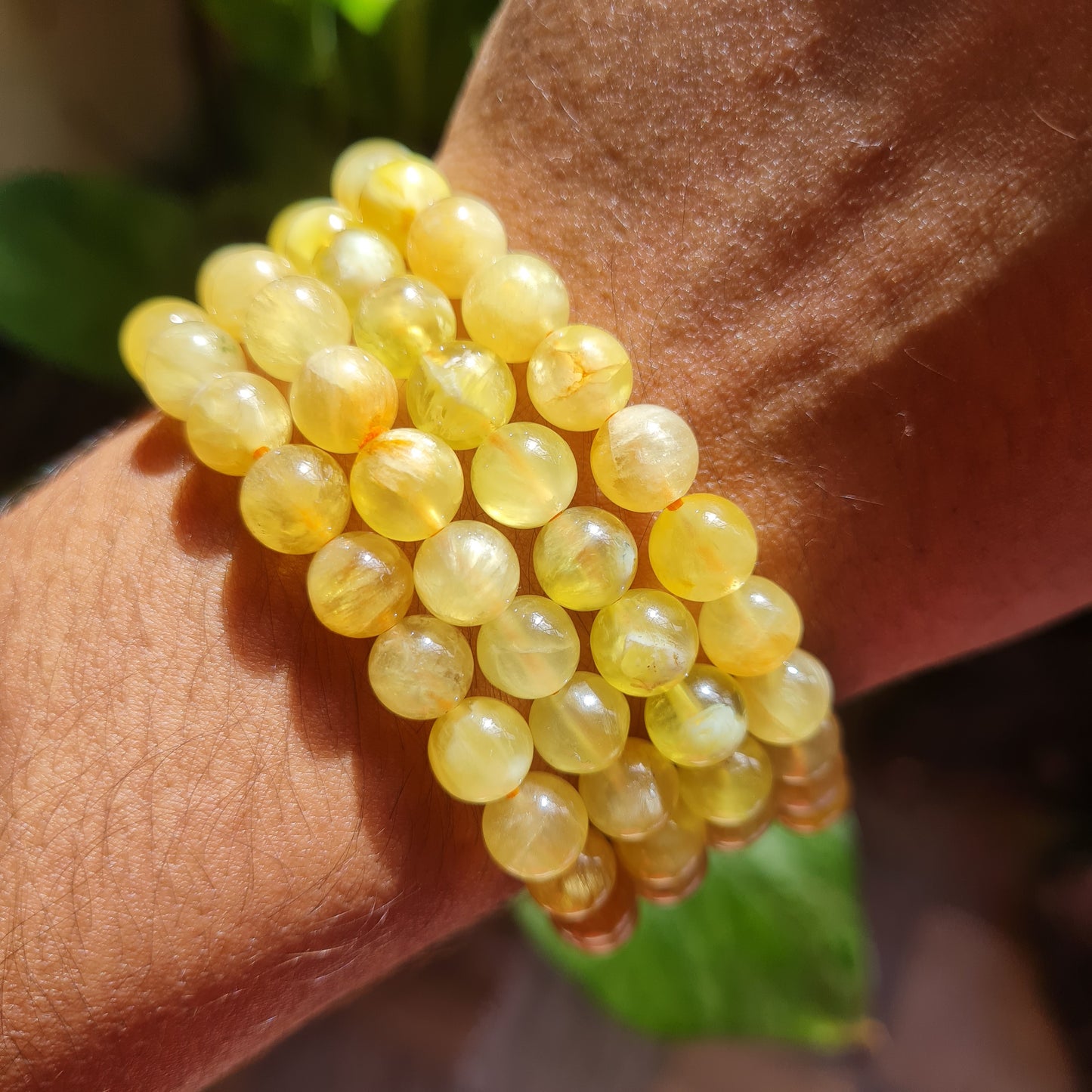 Golden Prehnite Gemstone Bracelet (Rare)