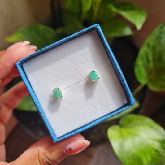 Dainty Emerald Stud Earrings
