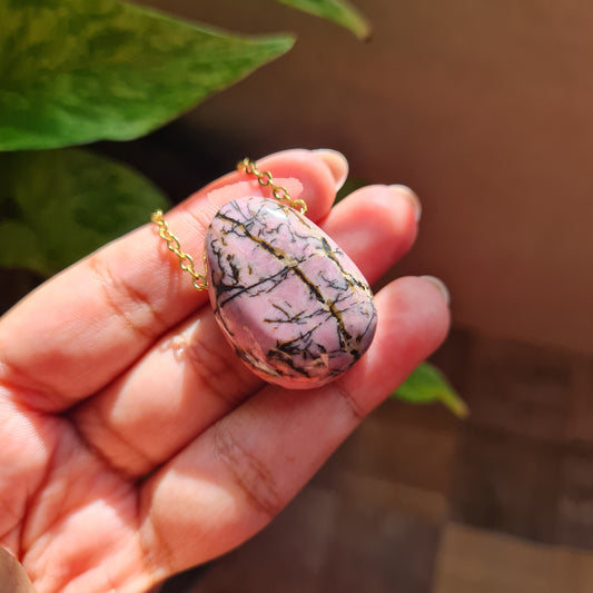 High Quality Rhodonite Nugget Necklace