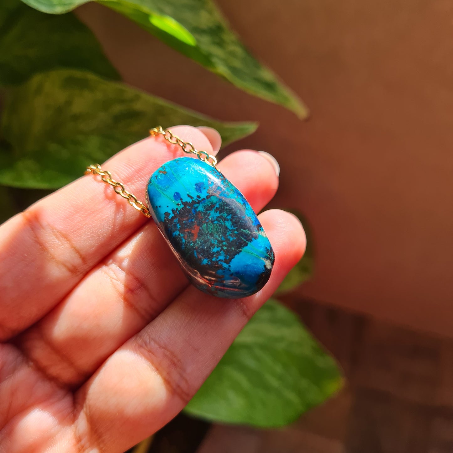 High Quality Chrysocolla Nugget Necklace