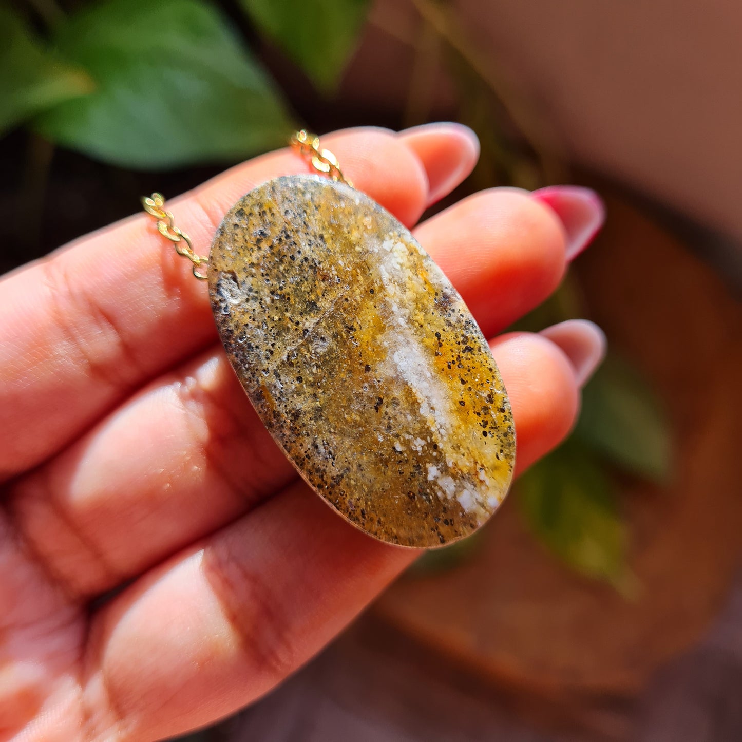 Black Sunstone Nugget Necklace