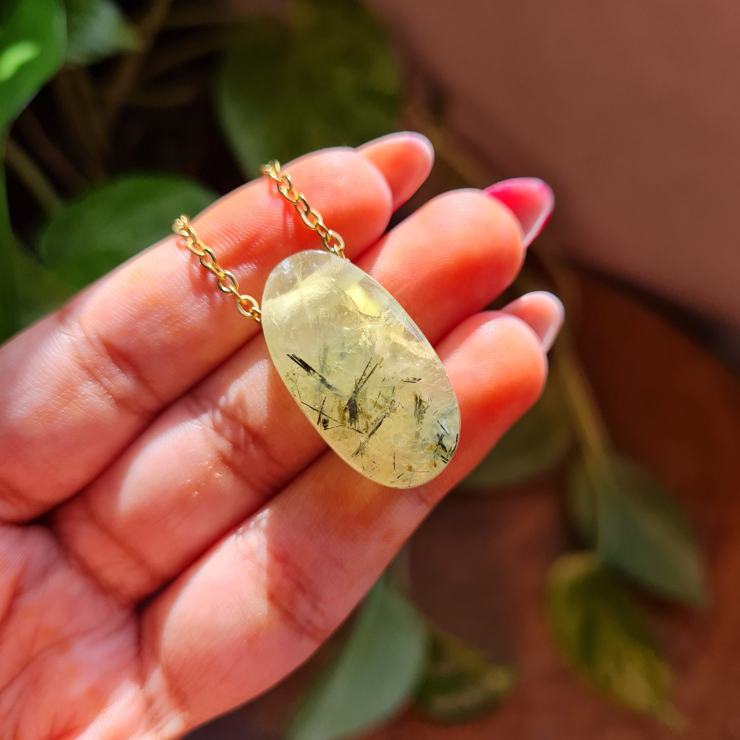 Prehnite Nugget Necklace