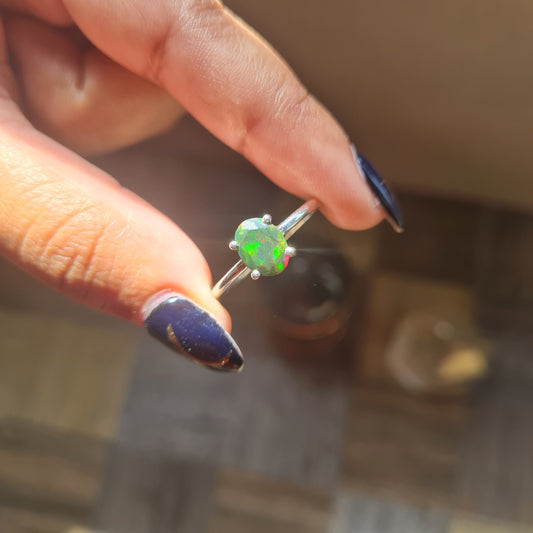 Black Ethiopian Opal Ring - Size 9