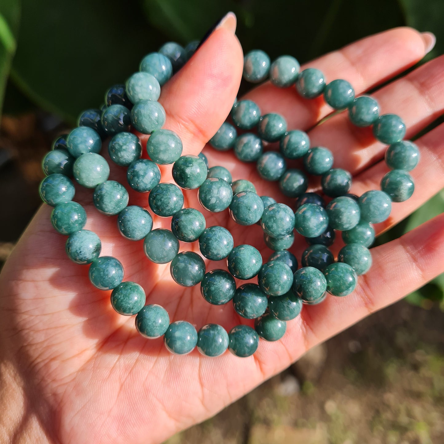 Blue Guatemalan Jade Gemstone Bracelet