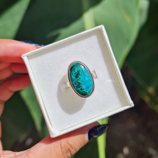 Malacolla (Malachite & Chrysocolla) Ring - Size 6