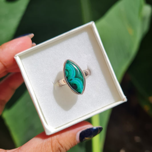 Malacolla (Malachite & Chrysocolla) Ring - Size 7