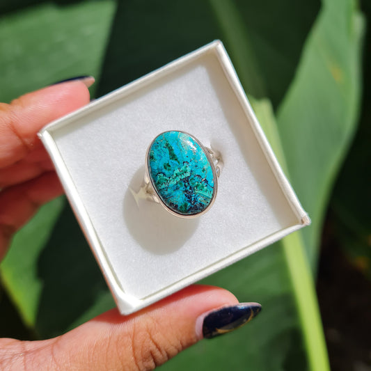 Malacolla (Malachite & Chrysocolla) Ring - Size 8