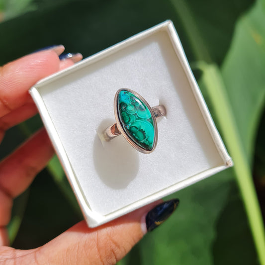 Malacolla (Malachite & Chrysocolla) Ring - Size 9