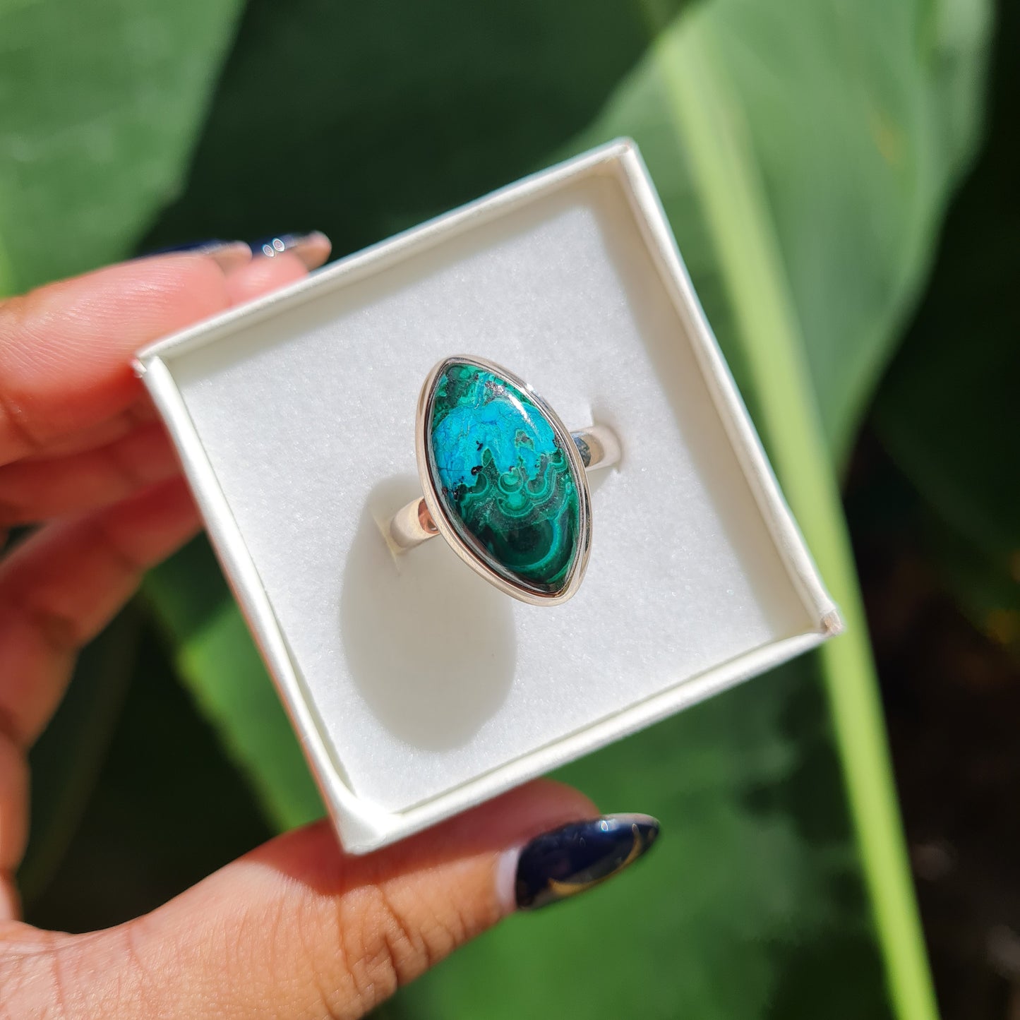 Malacolla (Malachite & Chrysocolla) Ring - Size 10