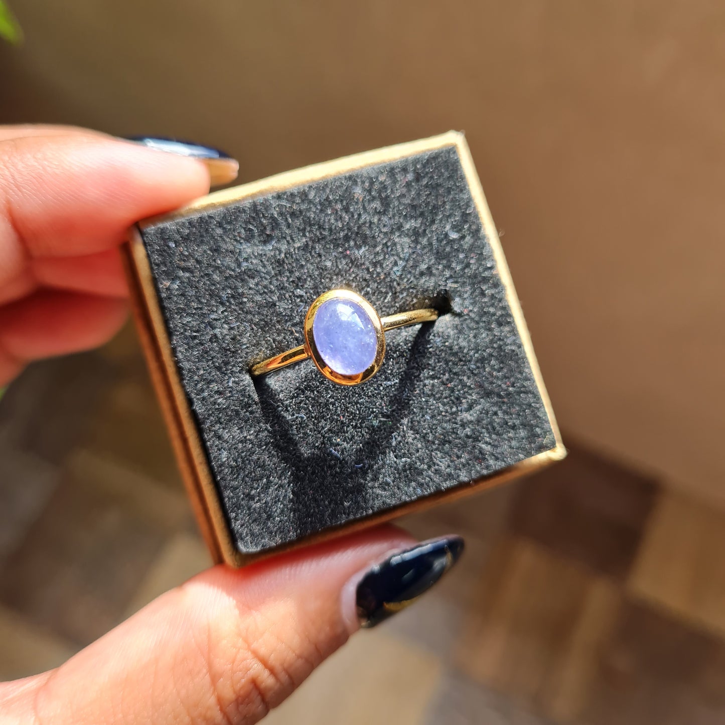 Gold Plated Tanzanite Ring - Size 10