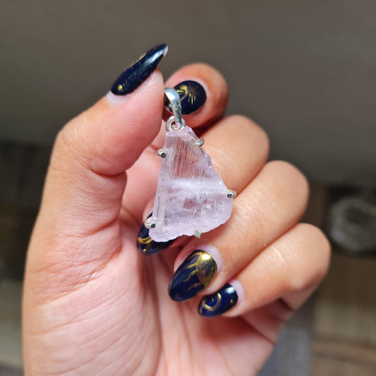 Raw Kunzite Pendant