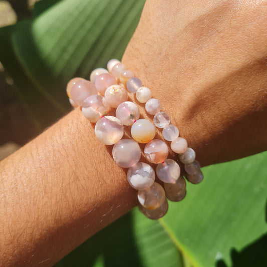 Flower Agate Gemstone Bracelet