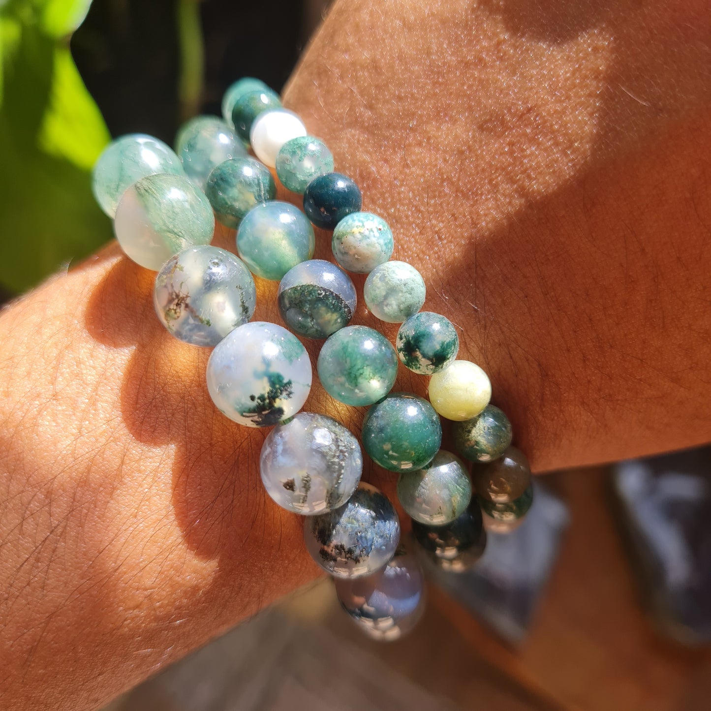 Moss Agate Gemstone Bracelet