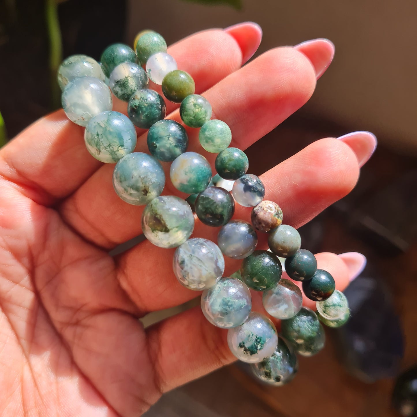 Moss Agate Gemstone Bracelet