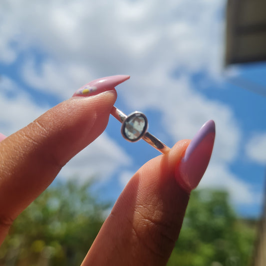 Dainty Moldavite Ring - Size 7