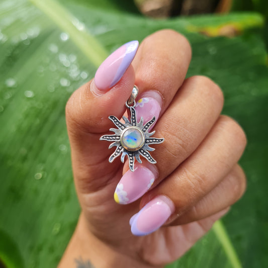 Ethiopian Opal Sun Pendant