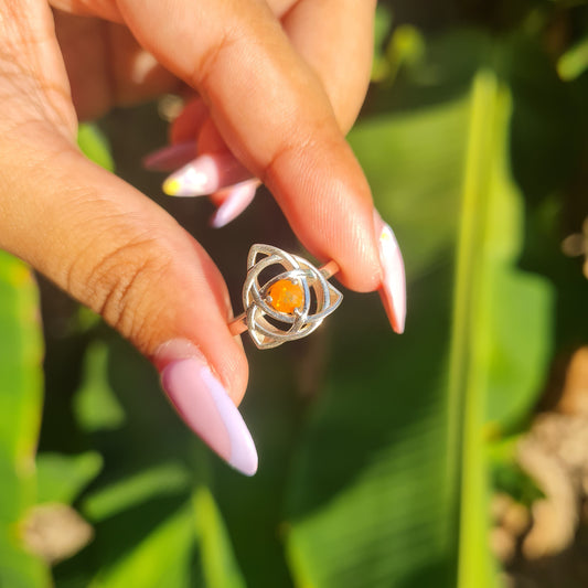 Mexican Fire Opal Ring - Size 5.5