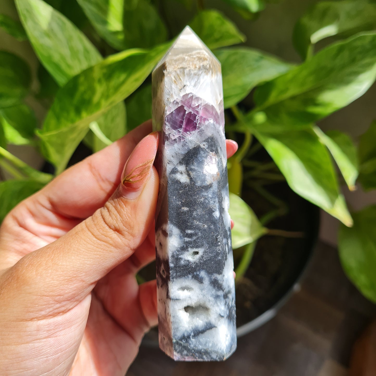 Petrified Purple Fluorite Gemstone Tower