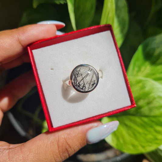 Tourmaline Quartz Ring - Size 9