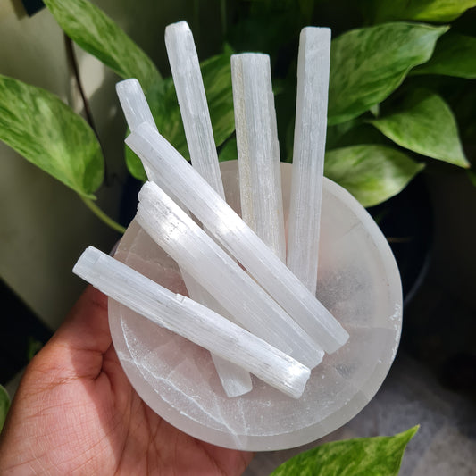 Raw Satin Spar Selenite Stick