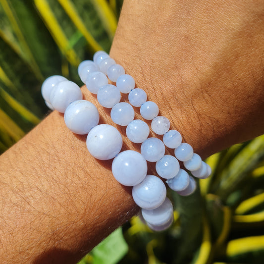 Blue Lace Agate Gemstone Bracelet