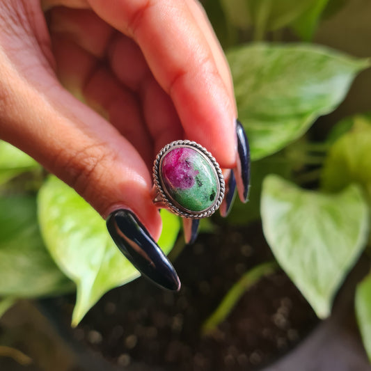 Ruby Zoisite Ring - Size 4