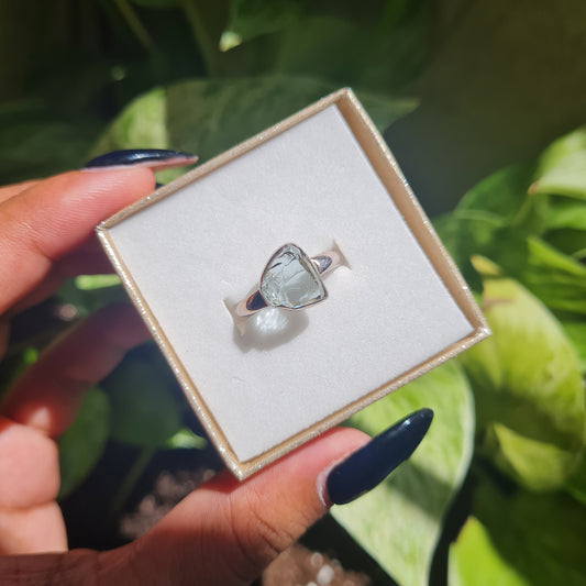 Raw Aquamarine Ring - Size 7.5