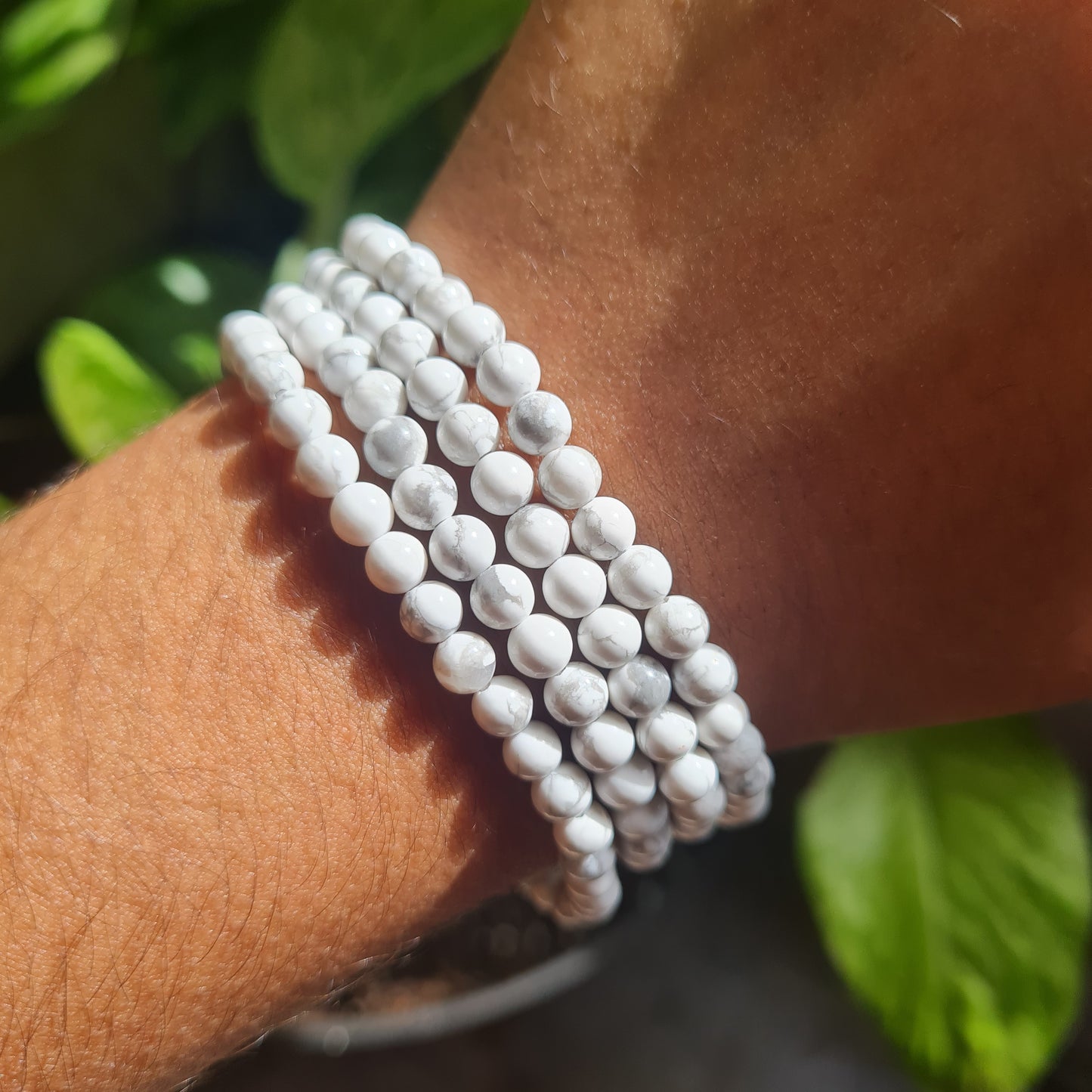 3-4mm Howlite Gemstone Bracelet